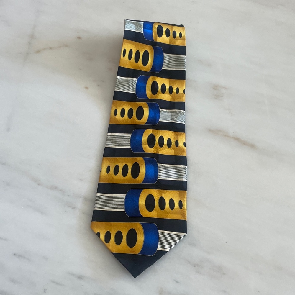 Vintage Men's DI MOGGIO 100% SILK Multicolor  Necktie Tie